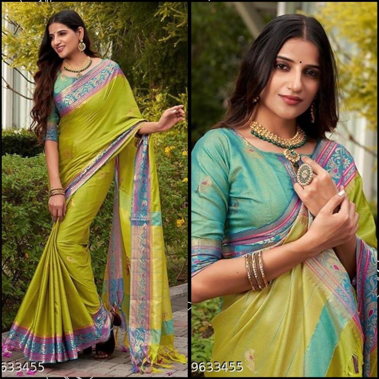 Pure Mercerised cotton silk With Jaquard Mina Butti Saree