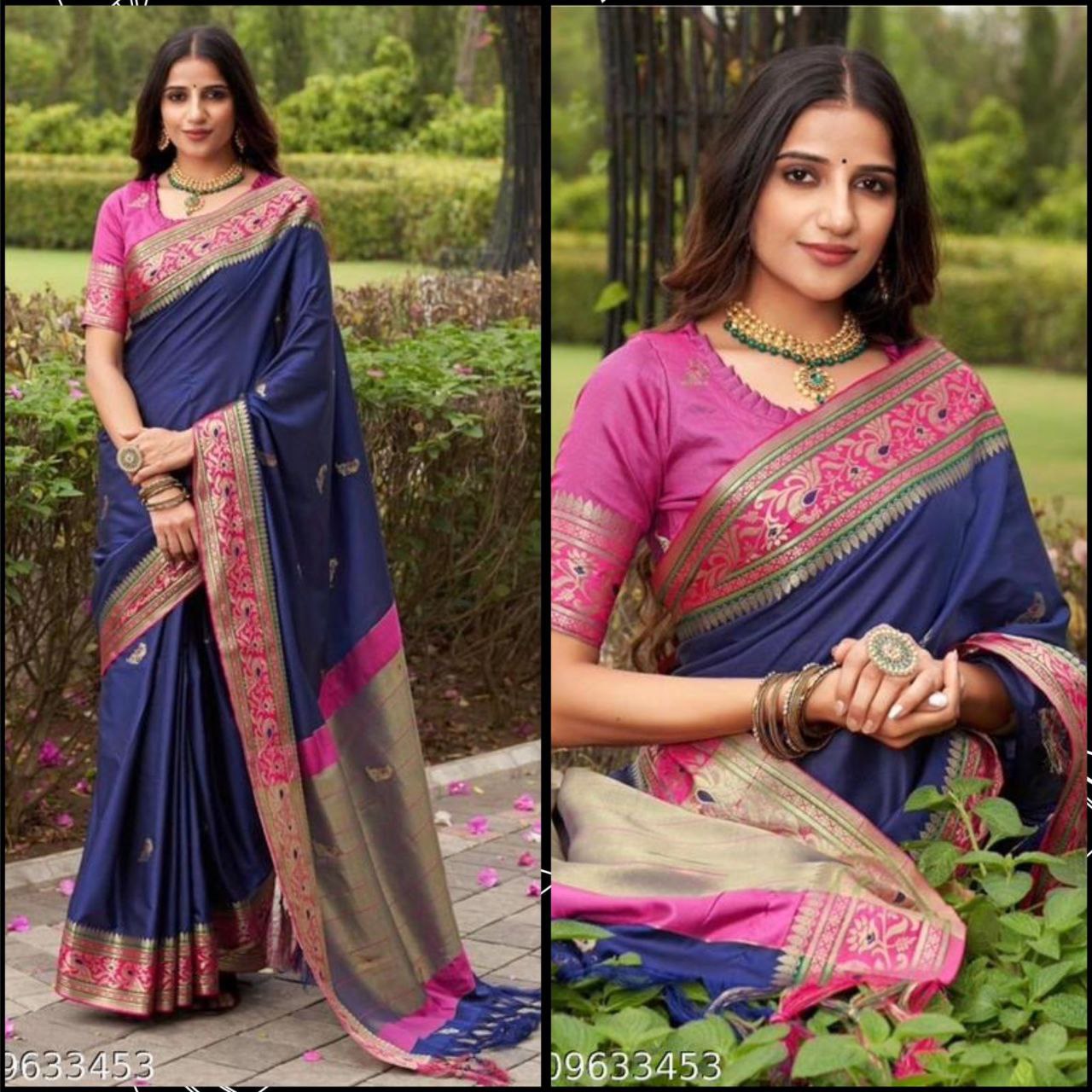 Pure Mercerised cotton silk With Jaquard Mina Butti Saree