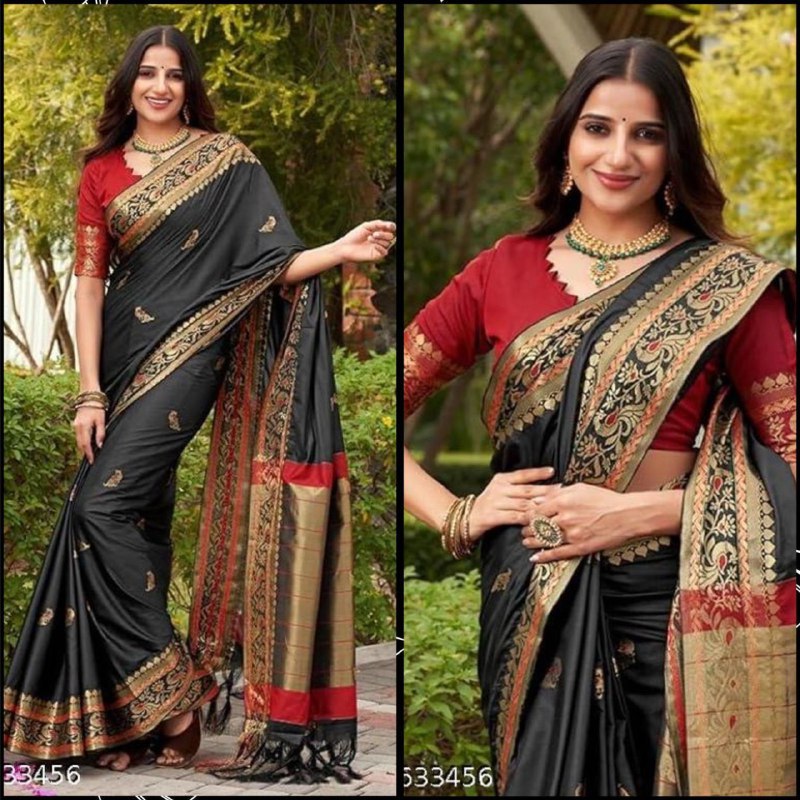 Pure Mercerised cotton silk With Jaquard Mina Butti Saree