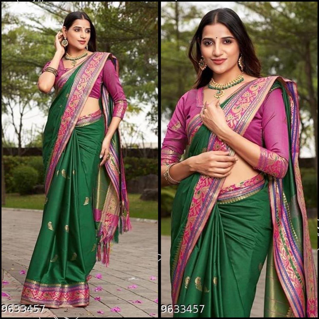 Pure Mercerised cotton silk With Jaquard Mina Butti Saree