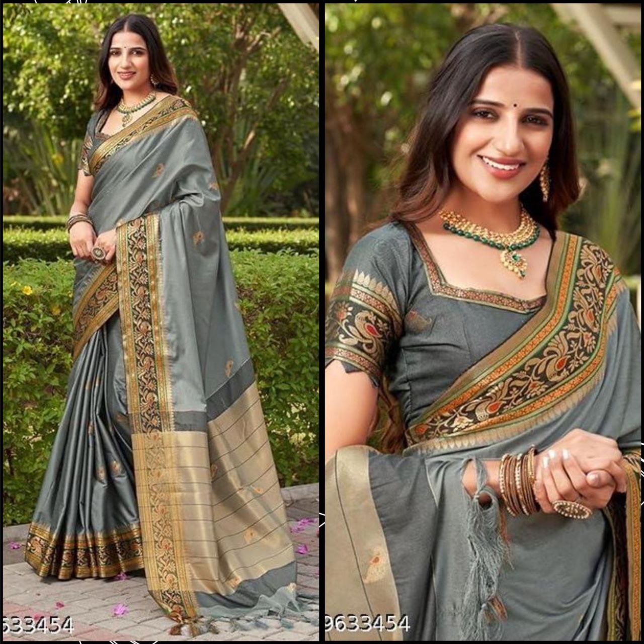 Pure Mercerised cotton silk With Jaquard Mina Butti Saree