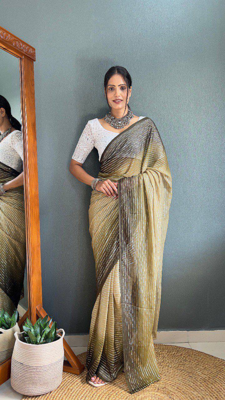 SOFT NAYLONE  RIMZIM SEQUENCE PATTERN SAREE[FANCY WHITE CHPALI HAKUBA SEQUENCE ALL OUR WORK BLOUSE]