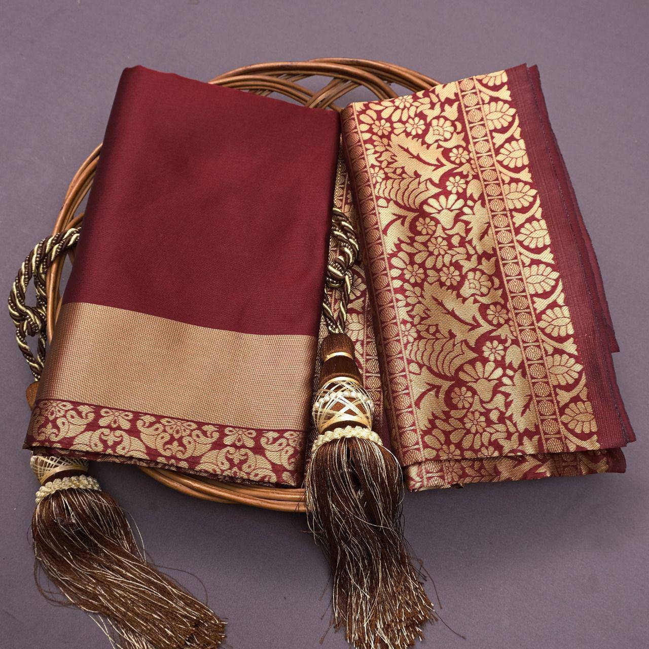 BEAUTIFUL RICH PALLU & JACQUARD  PATTERN WORK  ON ALL OVER THE SAREE