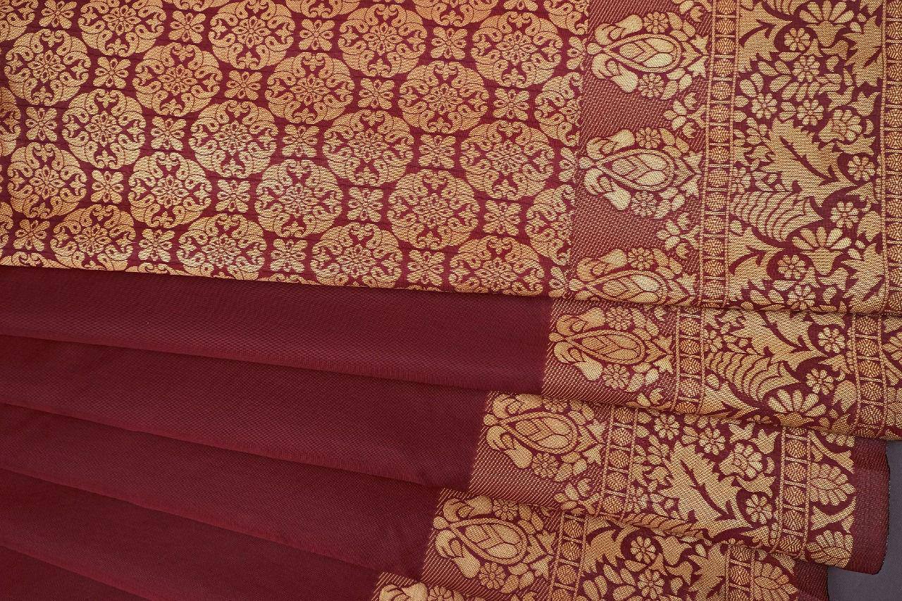 BEAUTIFUL RICH PALLU & JACQUARD  PATTERN WORK  ON ALL OVER THE SAREE