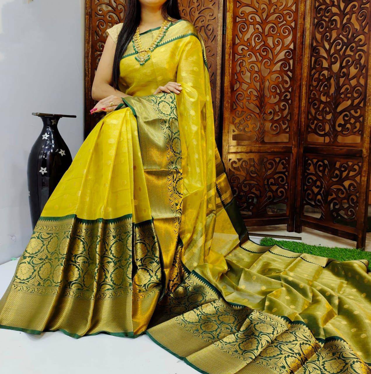 Pure Handloom Pure Kanchivaram Silk Sarees with antique  Jari